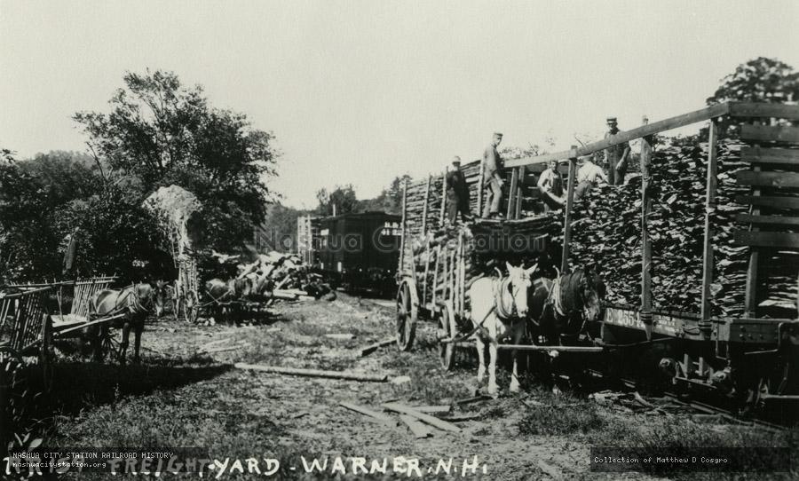 Postcard: Freight Yard - Warner, N.H.